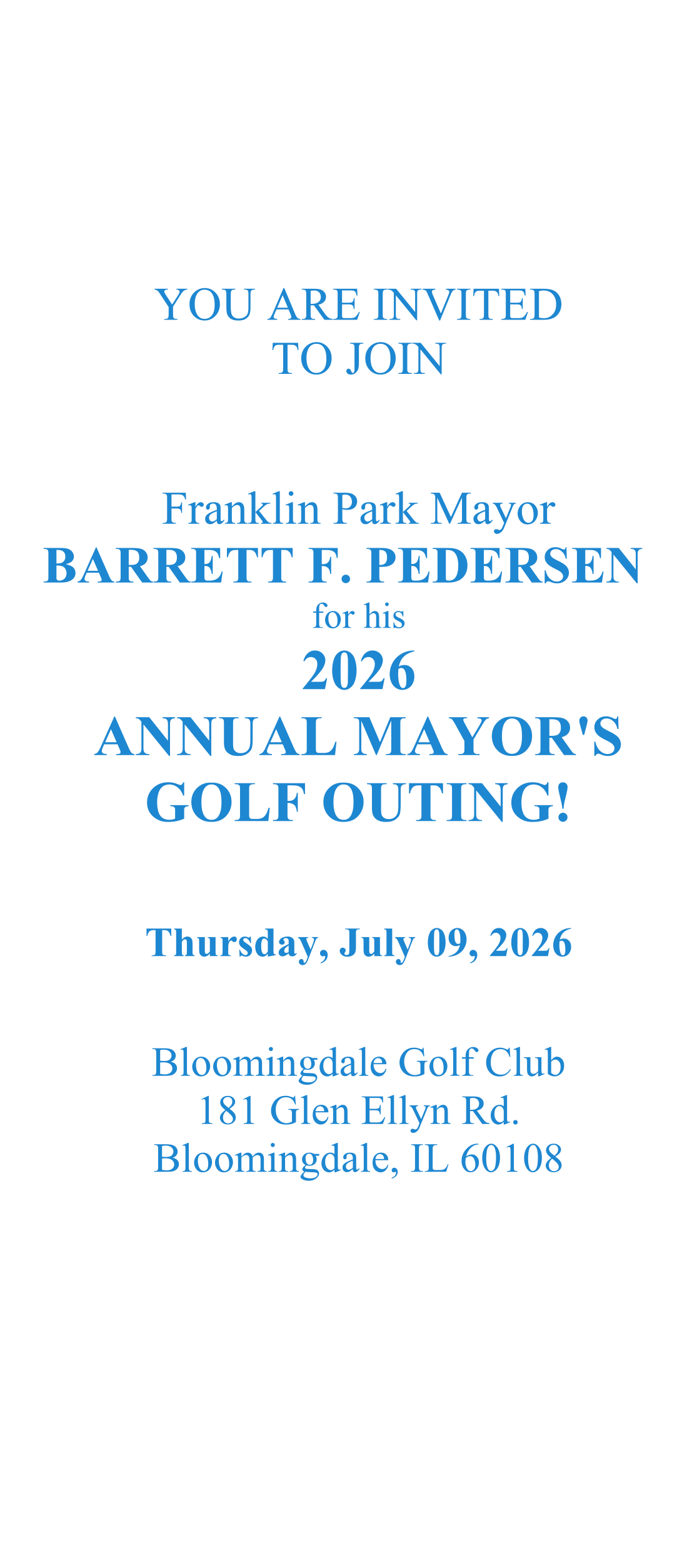 2026 Golf Outing Invitation